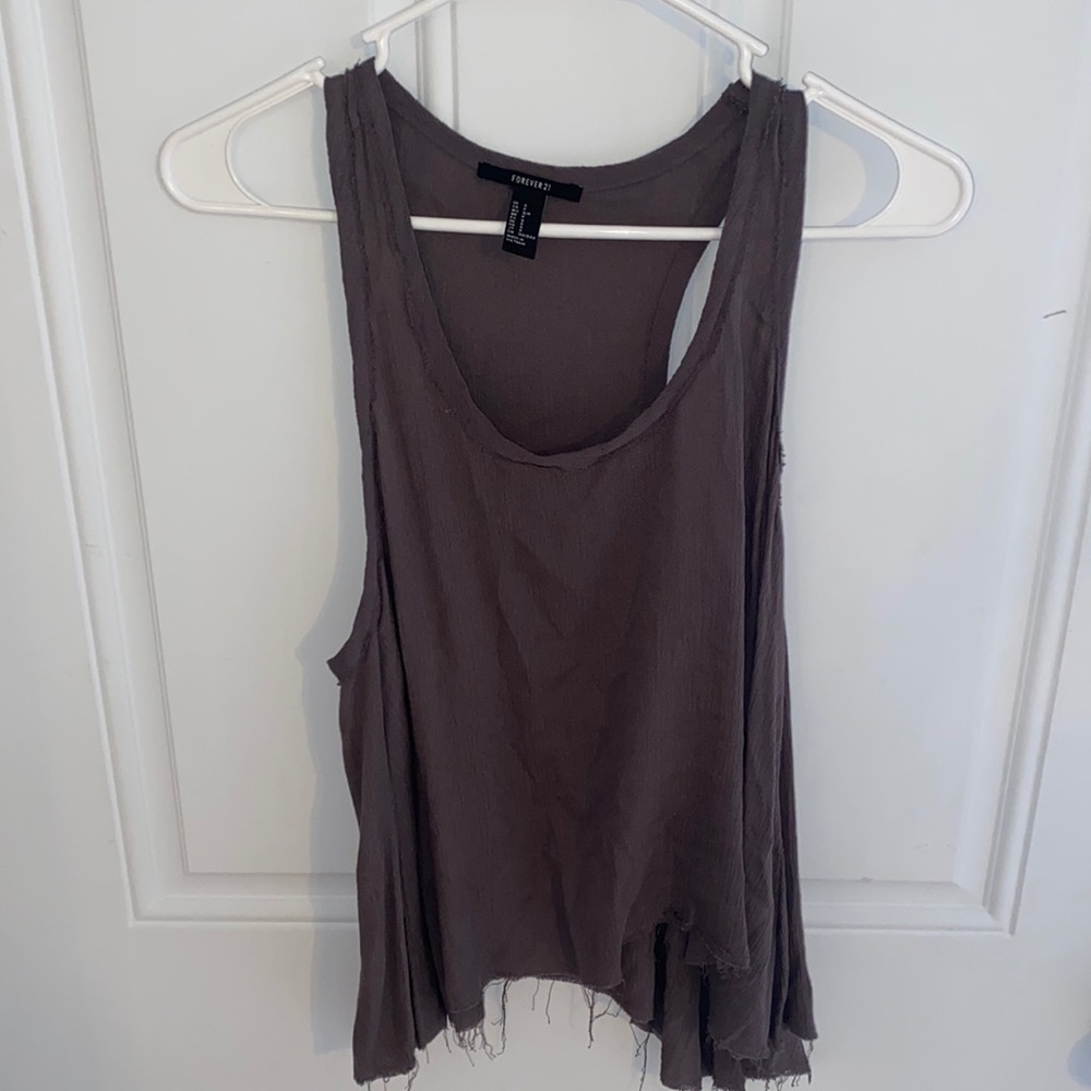 Grey flowy tank top
